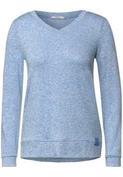 Cecil Pullover & Sweatshirts*Langarmshirt in Unifarbe tender blue melange