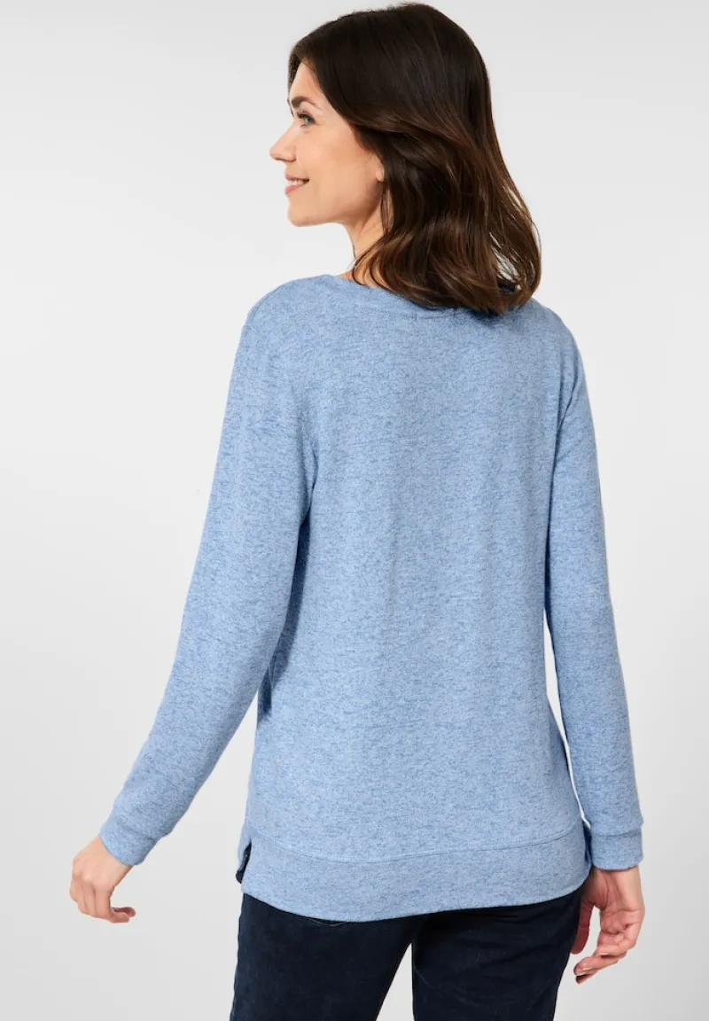 Cecil Pullover & Sweatshirts*Langarmshirt in Unifarbe tender blue melange