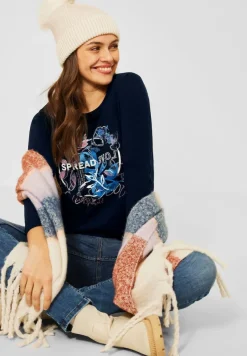 Cecil Shirts*Langarmshirt mit Fotoprint deep blue