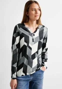 Cecil Shirts*Langarmshirt mit Grafikprint Black