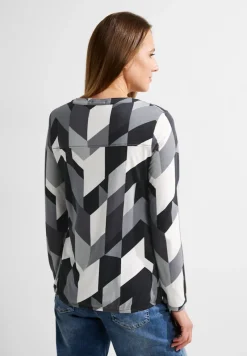 Cecil Shirts*Langarmshirt mit Grafikprint Black