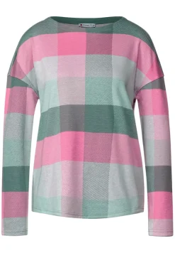 Street One Shirts*Langarmshirt mit Karomuster dark clary mint