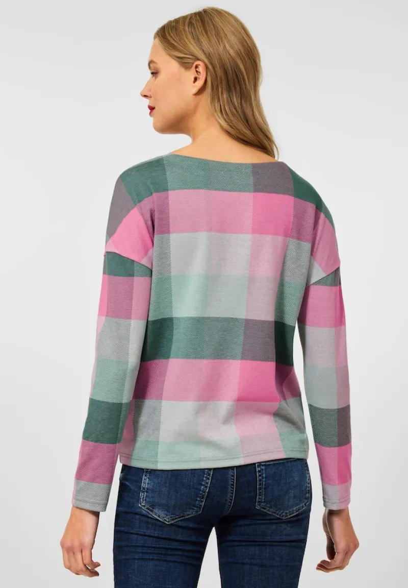 Street One Shirts*Langarmshirt mit Karomuster dark clary mint