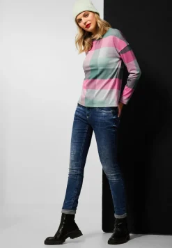 Street One Shirts*Langarmshirt mit Karomuster dark clary mint