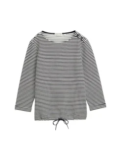 Tom Tailor Shirts*Langarmshirt mit Knopf-Details offwhite navy regular stripe