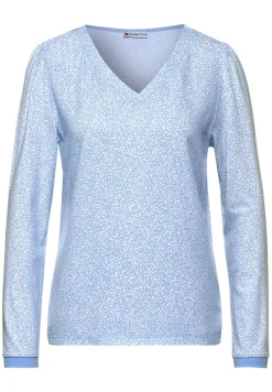 Street One Shirts*Langarmshirt mit Muster angel blue