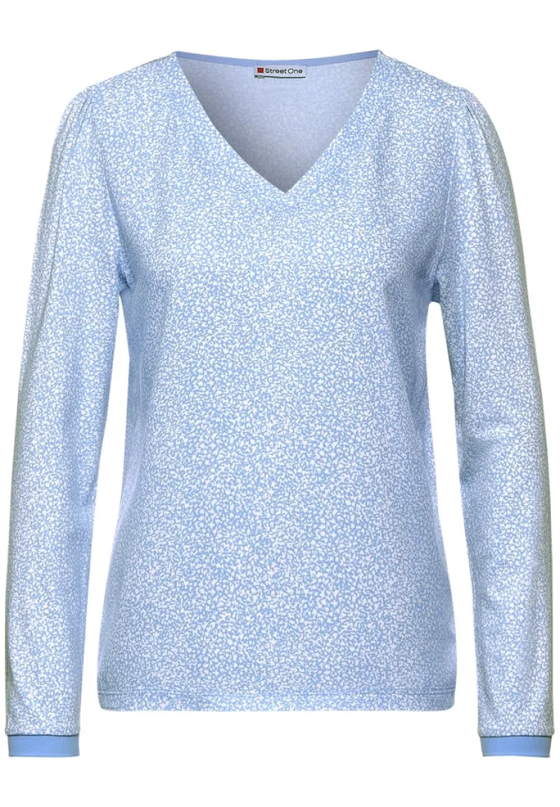 Street One Shirts*Langarmshirt mit Muster angel blue