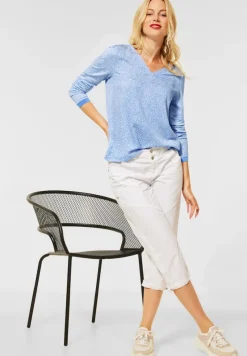 Street One Shirts*Langarmshirt mit Muster angel blue