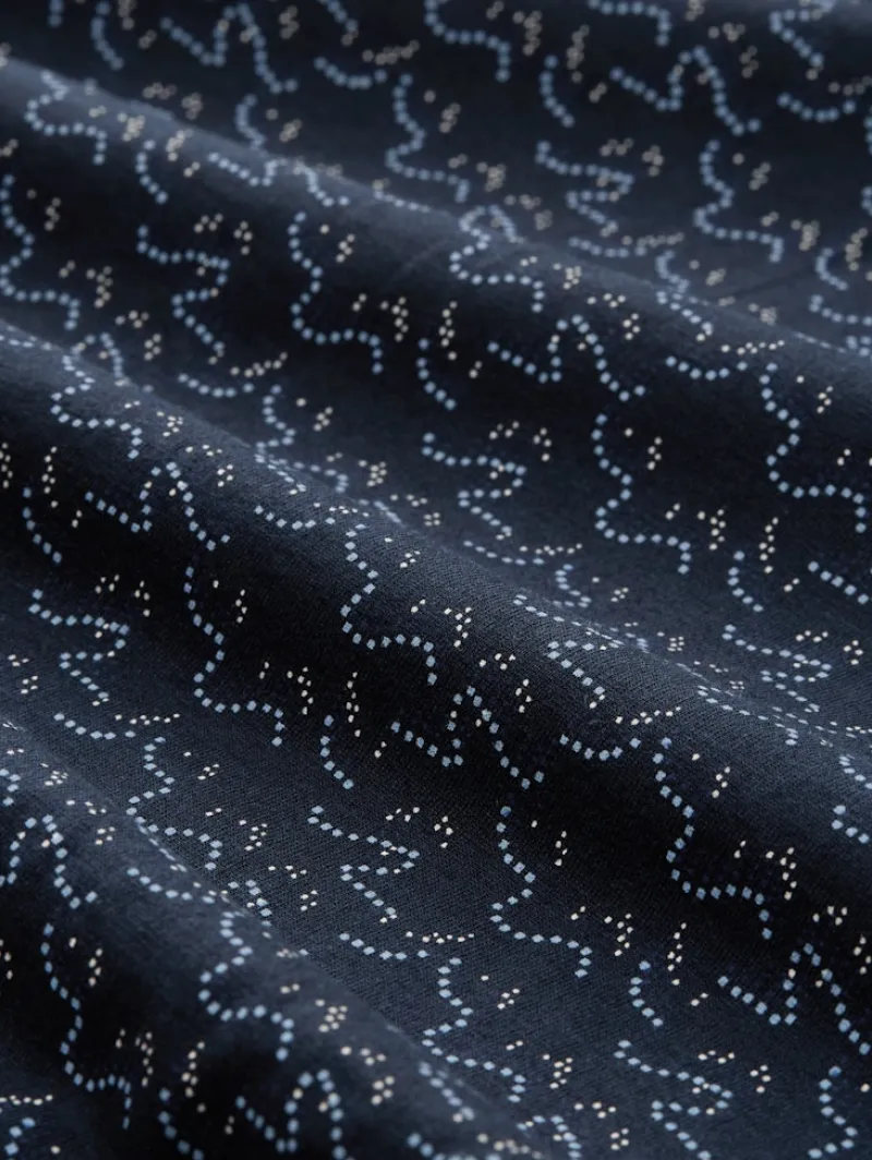 Tom Tailor Shirts*Langarmshirt mit Polokragen small blue wave print