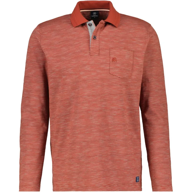 Lerros Shirts|Big Boys*Langarmshirt mit Polokragen rusty red