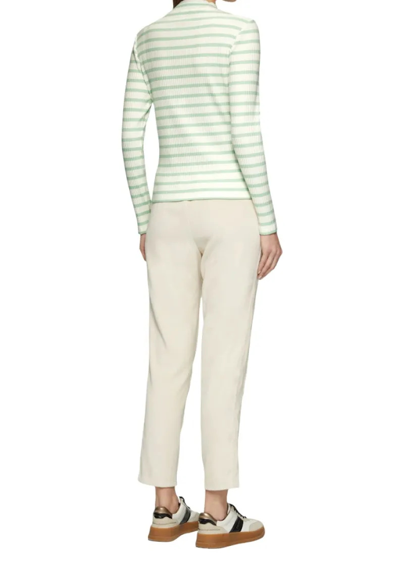 s.Oliver Shirts*Langarmshirt mit Rippstruktur creme