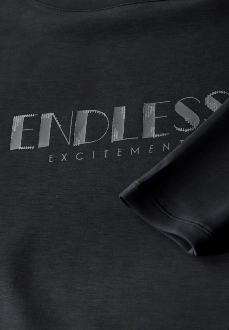 Cecil Shirts*Langarmshirt mit Wording Black