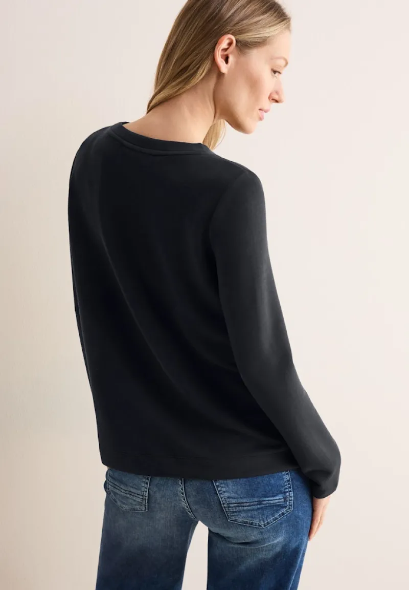 Cecil Shirts*Langarmshirt mit Wording Black