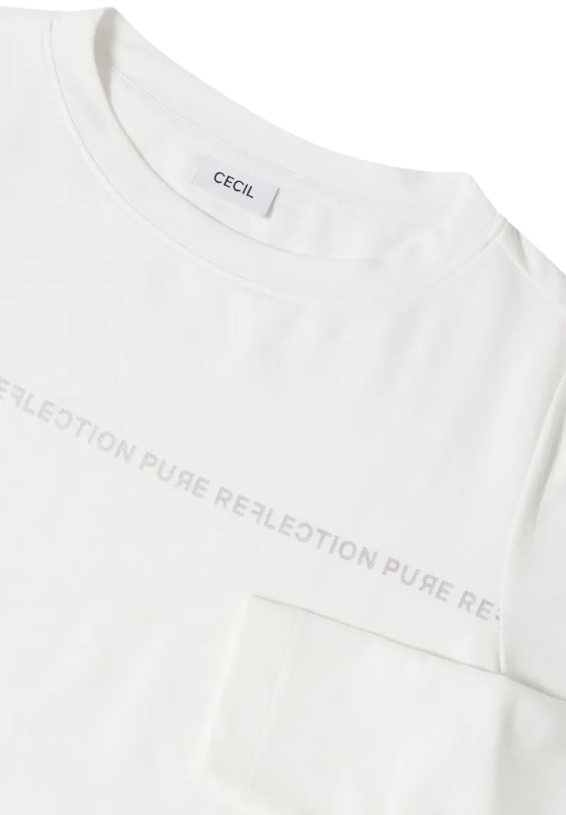 Cecil Shirts*Langarmshirt mit Wording vanilla white