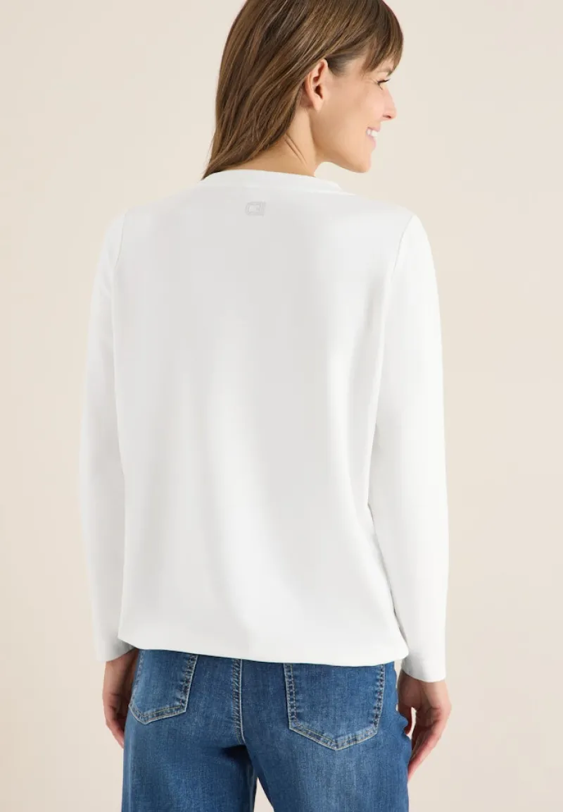 Cecil Shirts*Langarmshirt mit Wording vanilla white