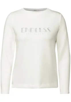 Cecil Shirts*Langarmshirt mit Wording vanilla white