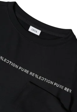Cecil Shirts*Langarmshirt mit Wording Black