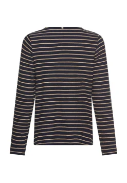 Camel Active Shirts*Langarm-T-Shirt aus Bio-Baumwolle ink blue stripes