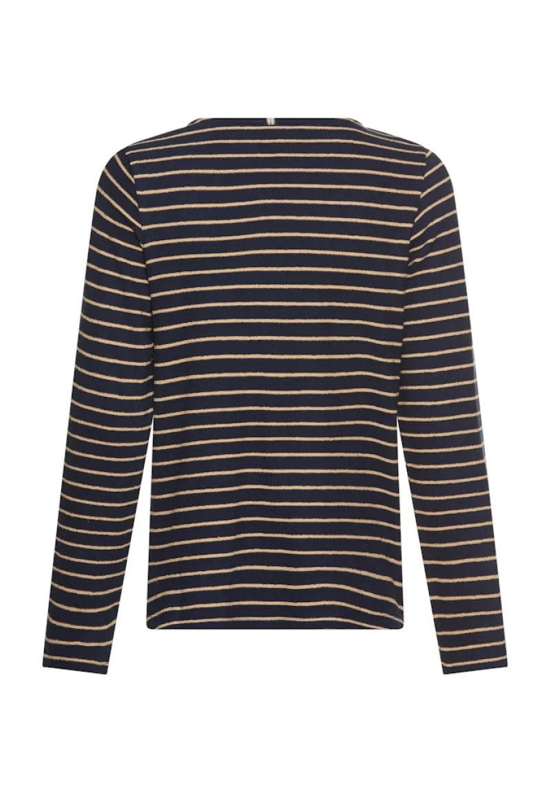 Camel Active Shirts*Langarm-T-Shirt aus Bio-Baumwolle ink blue stripes