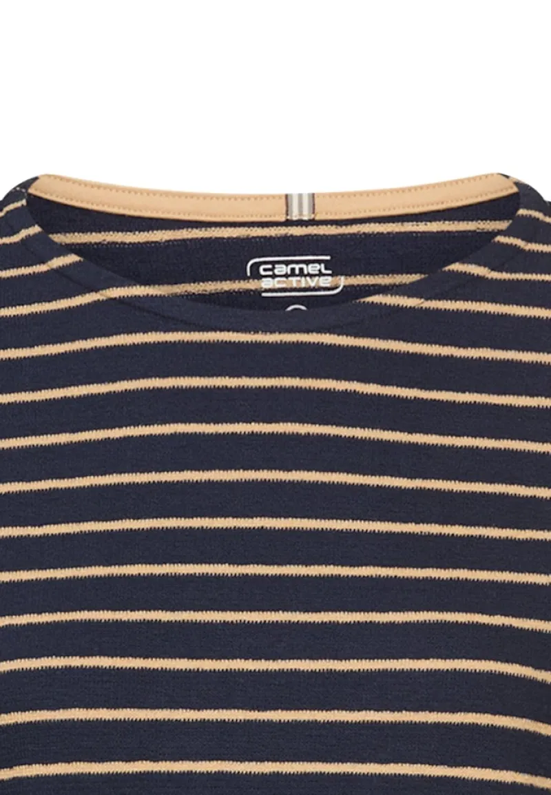 Camel Active Shirts*Langarm-T-Shirt aus Bio-Baumwolle ink blue stripes