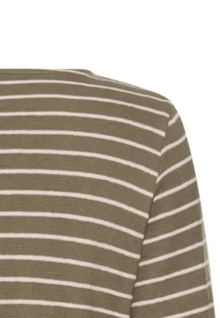 Camel Active Shirts*Langarm-T-Shirt aus Bio-Baumwolle shadow khaki stripes