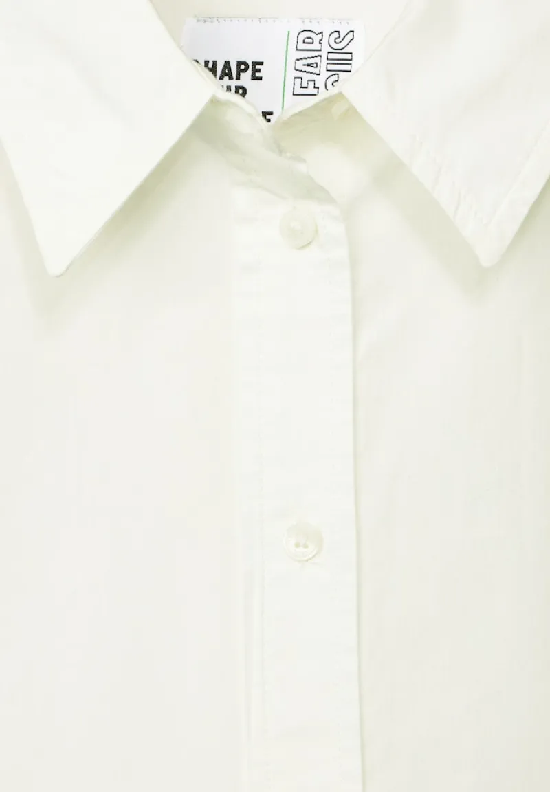 Cecil Blusen*Lange Bluse aus Baumwolle vanilla white
