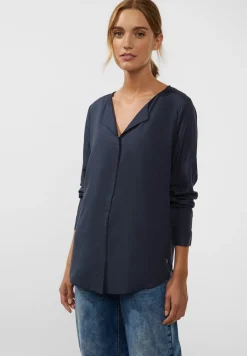 Street One Blusen*Lange Bluse in Unifarbe deep blue