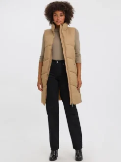 Vero Moda Westen*lange Steppweste tigers eye