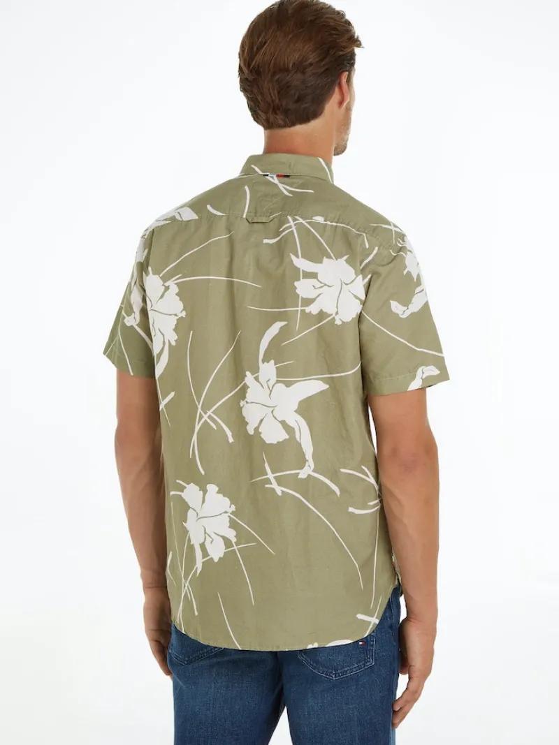 Tommy Hilfiger Hemden|Big Boys*LARGE TROPICAL PRT SHIRT S/S faded olive - optic white
