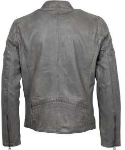 Gipsy Jacken|Big Boys*Lederjacke mit Stehkragen Grau