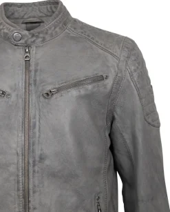 Gipsy Jacken|Big Boys*Lederjacke mit Stehkragen Grau