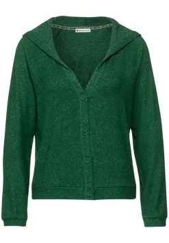 Street One Shirts*Legerer Hoodie Cardigan timeless green melange