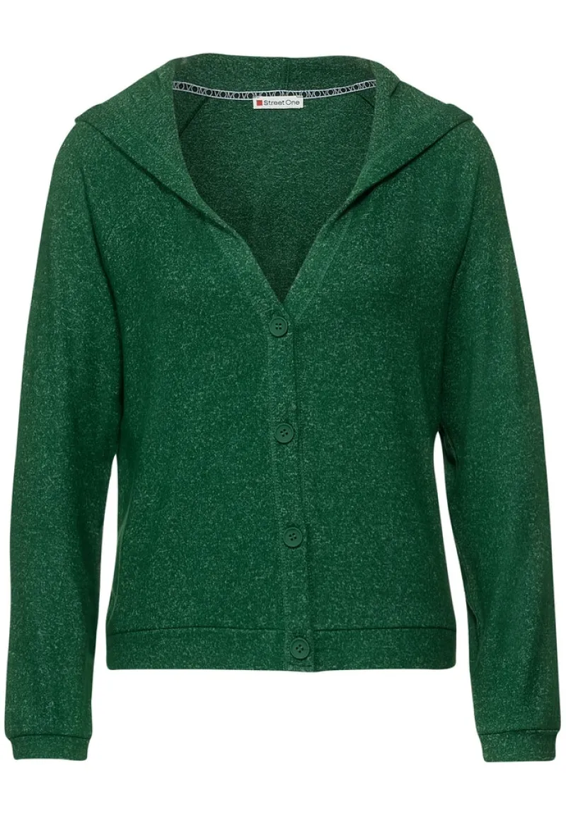Street One Shirts*Legerer Hoodie Cardigan timeless green melange
