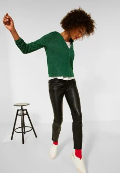 Street One Shirts*Legerer Hoodie Cardigan timeless green melange