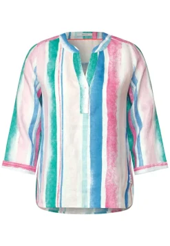 Cecil Blusen*Leinen Streifenbluse white