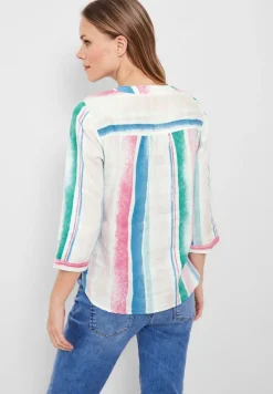 Cecil Blusen*Leinen Streifenbluse white
