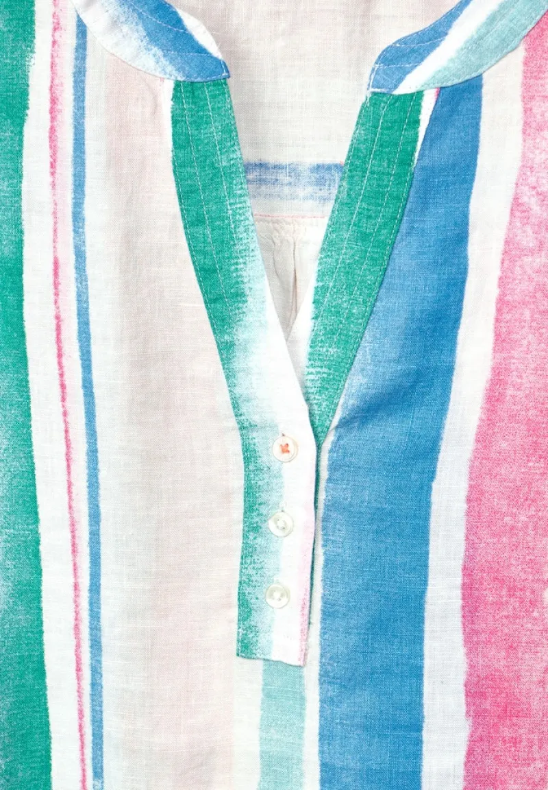 Cecil Blusen*Leinen Streifenbluse white