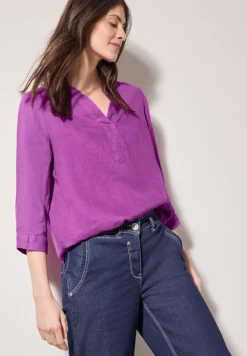 Cecil Blusen*Leinenbluse magenta lacquer