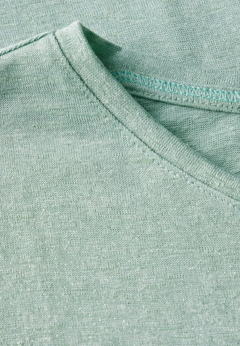 Cecil Shirts*Leinen-Look Glitzer-Shirt ice sage green