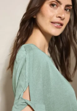 Cecil Shirts*Leinen-Look Glitzer-Shirt ice sage green