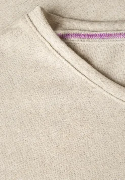 Cecil Shirts*Leinen-Look Glitzer-Shirt pumice beige