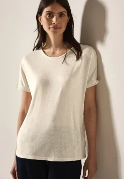 Cecil Shirts*Leinen-Look Glitzer-Shirt pumice beige