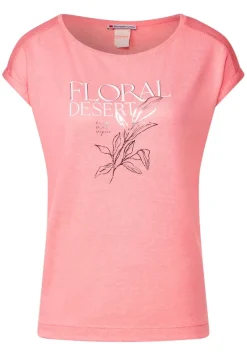 Street One Shirts*Leinenlook Partprint Shirt strong berry shake