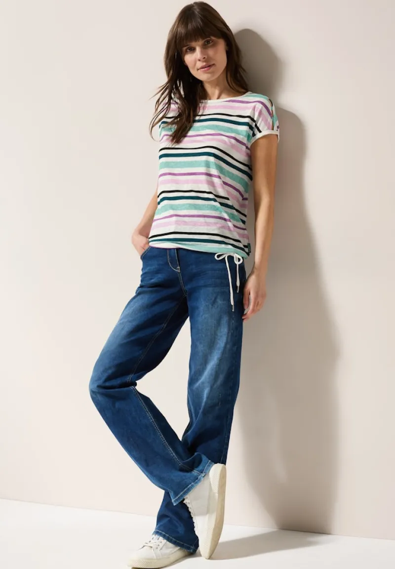 Cecil Shirts*Leinen-Look Streifen-Shirt agave green