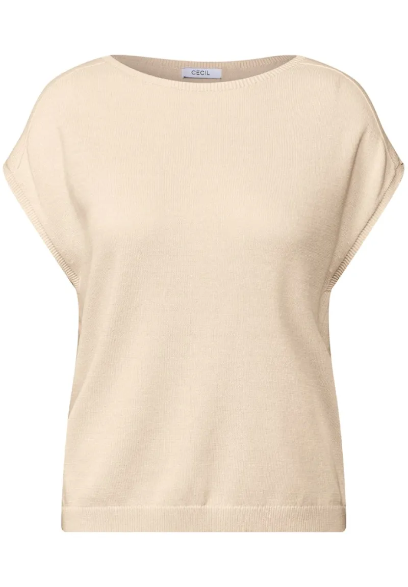 Cecil Pullover & Sweatshirts*Leinen-Look Strickpullover pearl beige melange
