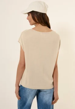 Cecil Pullover & Sweatshirts*Leinen-Look Strickpullover pearl beige melange