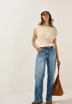 Cecil Pullover & Sweatshirts*Leinen-Look Strickpullover pearl beige melange