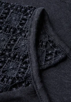 STREET ONE STUDIO Shirts*Leinen-Look Top mit Spitze dark void blue