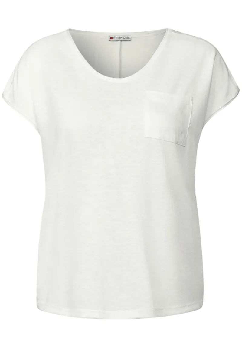 Street One Shirts*Leinen-Look T-Shirt off white