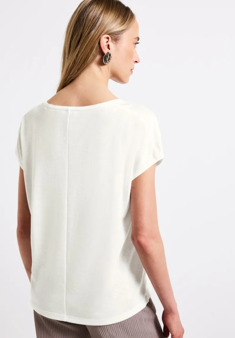 Street One Shirts*Leinen-Look T-Shirt off white